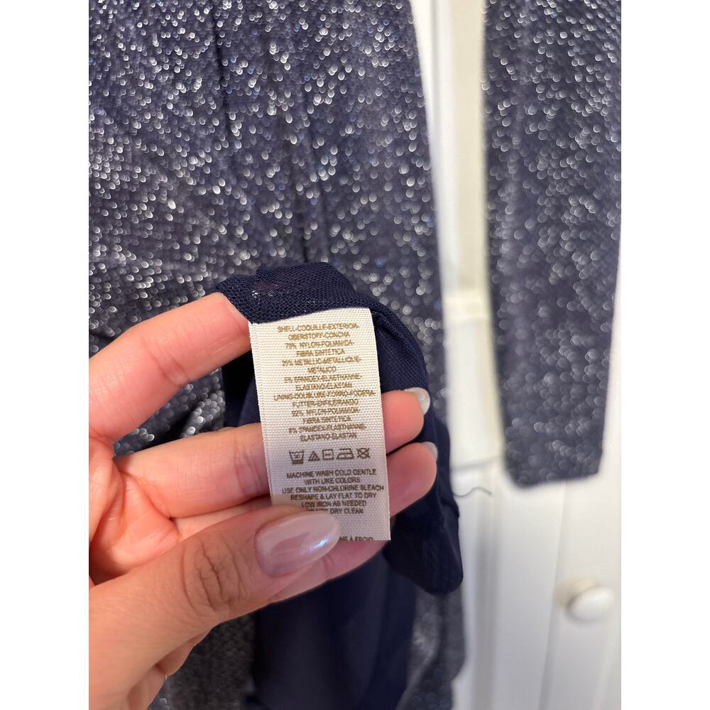 Free People XS Navy Blue Long Sleeve Sparkle Dress - Picture 8 of 9